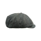 Jonathan D Herringbone Newsboy Cap – Charcoal Grey