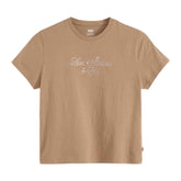 Levis Ladies T-Shirt Classic Graphic Rhinestone Clay Brown