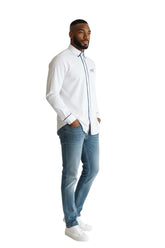 Jonathan D Long-Sleeve Medley Khuzani Shirt White