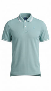 G Star Golfer Dunda Slim Stripe Mineral Blue