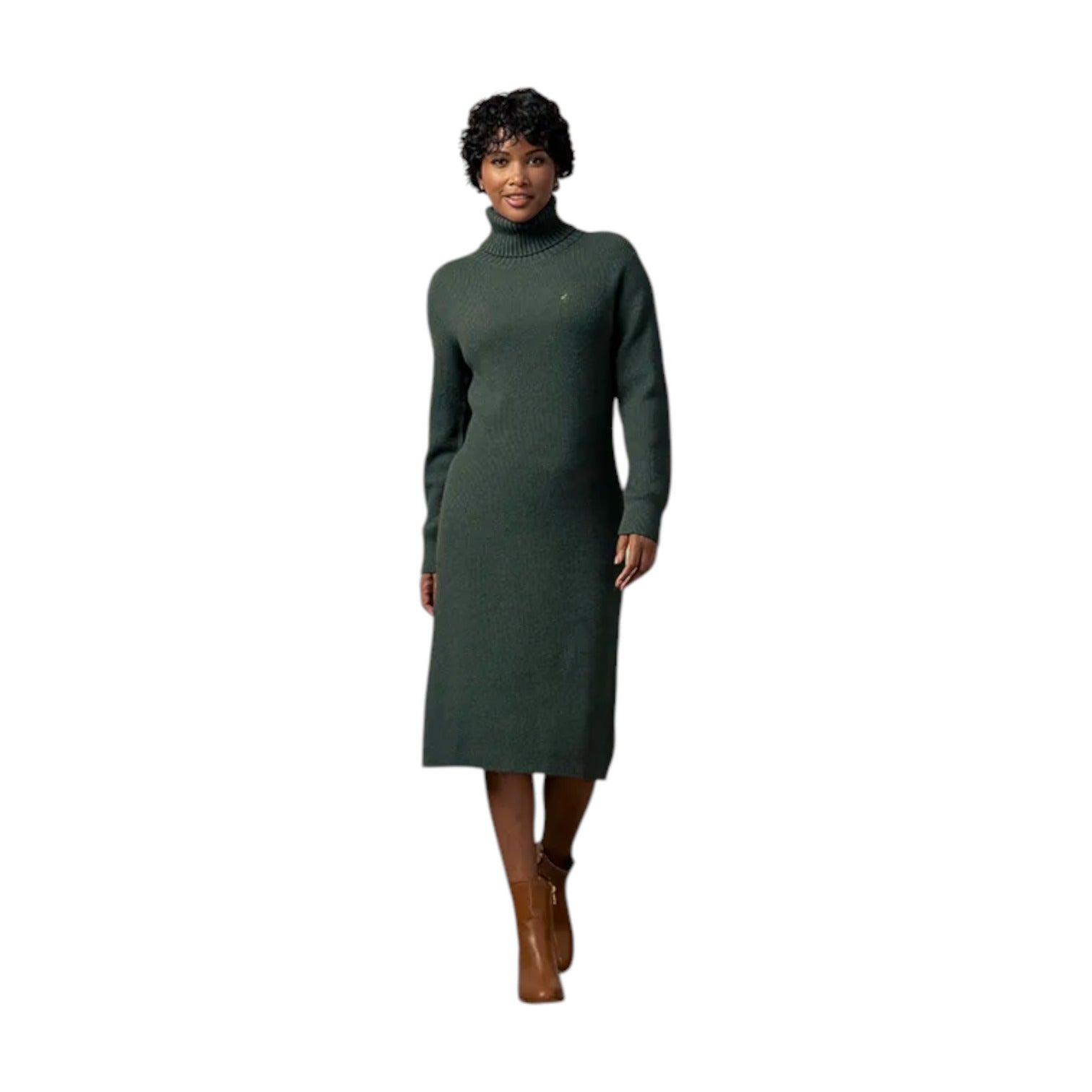 Polo LS Roll Neck Knit Dress - Forest Green thebrandedwardrobe Polo LS Roll Neck Knit Dress - Forest Green thebrandedwardrobe