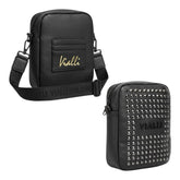Vialli Laraine Sling Bag – Black | Studded Crossbody