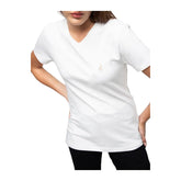 Polo T-Shirt Ladies V-Neck Kelly White