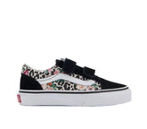Vans Kids Old Skool Velcro Leopard Floral Black