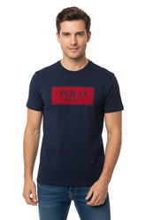 Polo T-Shirt Flock Logo Navy