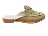 Polo Ladies Sandal Mule Jaquard Circle Trim Stone