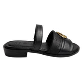Polo Ladies Sandals Circle Trim Slide Black