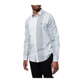 Polo Mens Pinstripe Long Sleeve Shirt - Grey