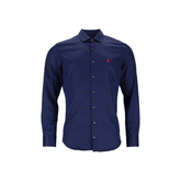 Polo Shirt Mens Long-Sleeve Greign Custom Fit Navy