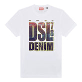 Diesel T-Shirt T-Diegor Denim Print White