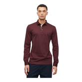 Polo Mens Double Yarn Long Sleeve Golfer - Burgundy