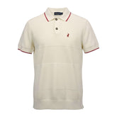 Polo Golfer Knitted Textured Tipped Stone