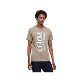 Polo T-shirt Bold Logo Printed Taupe