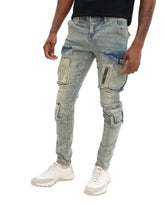 Cutty Victory Cotton Cargo Jeans – Bleach Wash