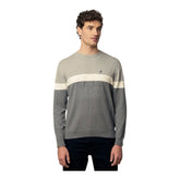 Polo Long Sleeve Colourblock Knitwear - Grey Melange