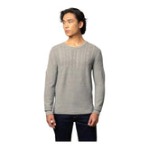 Mens Cable Long Sleeve Knitwear - Charcoal