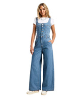 Levis Ladies Jeans Jumpsuit Wideleg Audra Seamed Lt Demin