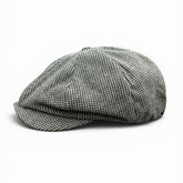 Jonathan D Herringbone Newsboy Cap – Salt & Pepper Grey