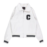 Cutty College Varsity Harrington Jacket – Ice White