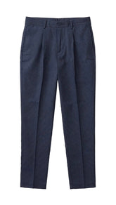 Jonathan D Trouser Formal Joey Check Oxford Blue