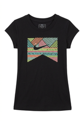 Nike Girls T-Shirt Shiney Lines Black