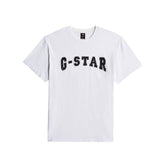 G Star T-Shirt Felt Logo White