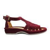 Omega Fassie Midrid Ladies Suede Sandal - Red