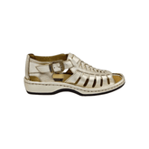 Omega Kgosi Prime Leather Gold Sandals ; Cow Foil Gold