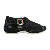 Omega Kgosi Midrid Suede Sandal - Black
