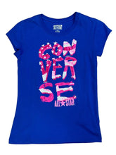 Converse T-Shirt Girls Blue And Pink