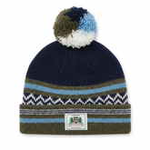 Strachan Zigzag Navy And Sky Beanie