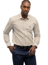 Polo Shirt Mens Long-Sleeve Geo Print Fatigue/White