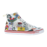 Diesel S-Athos Mid Printed Lifestyle Sneakers | White High-Top