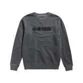 G Star Sweater Distressed Logo Grey