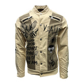 Vialli Kindot Jacket | Cream – Graphic Streetwear Button-Up Jacket
