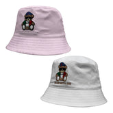 Vialli Jessiaus Reversible Bucket Hat White/Pink