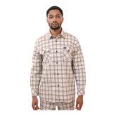 Dickies Quincy Check Long Sleeve Shirt Stone