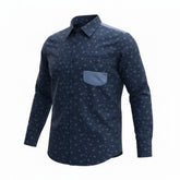 Jonathan D Long-Sleeve Range Blue Printed Shirt