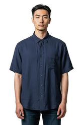 Jonathan D Button Up Shirt Luis Linen Navy
