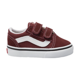 Vans Kids Old Skool Velcro Burgandy And White