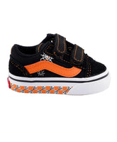 Vans Kids Old Skool Velcro Glow Web Black And Orange