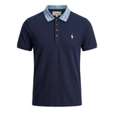Polo Golfer Denim Collar Navy