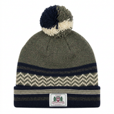 Strachan Zigzag Olive And Navy Beanie