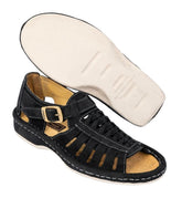 Men's Omega Kgosi Black Suede Sandals