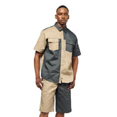Dickies Short Sleeve Brooklyn Two Tone Shirt Olive/Khaki