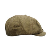 Jonathan D Herringbone Newsboy Cap – Olive Khaki