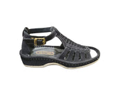 Omega Fassie Black Suede Soft Saddle Sandals