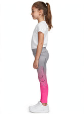 Nike Girls Leggings Speed Line Pink And Grey