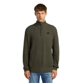Gstar Sweater Knitted Zip Honey Comb Struct Olive