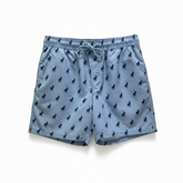 Polo Shorts Beach Print Blue